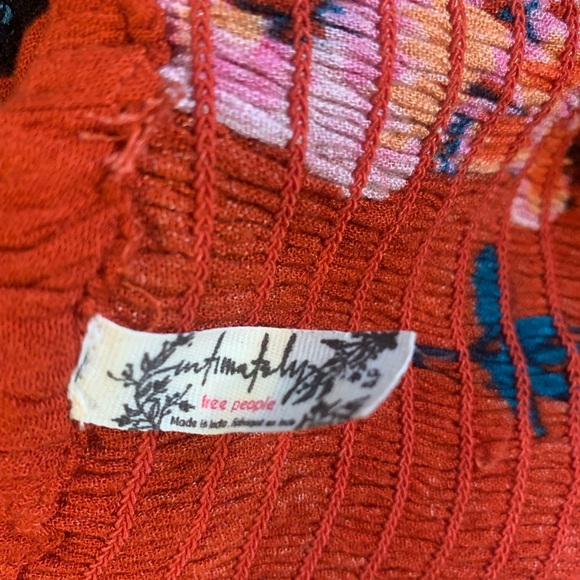 Free People Beau Red Floral Print Smocked Maxi Dress Size Small - Picture 8 of 10